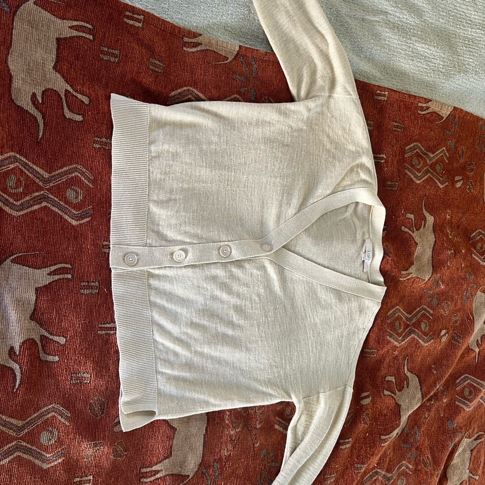 Loft Cream Colton Cropped Cardigan
